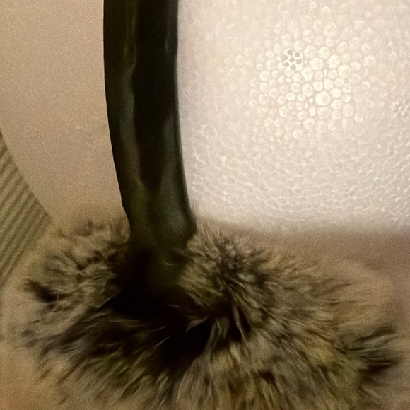 Real 100% Rabbit fur black & gray Earmuffs - Picture 5 of 5